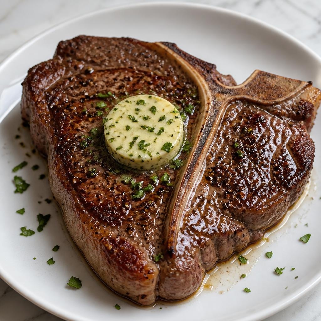 T-Bone Steak with Herb Butter recipe
