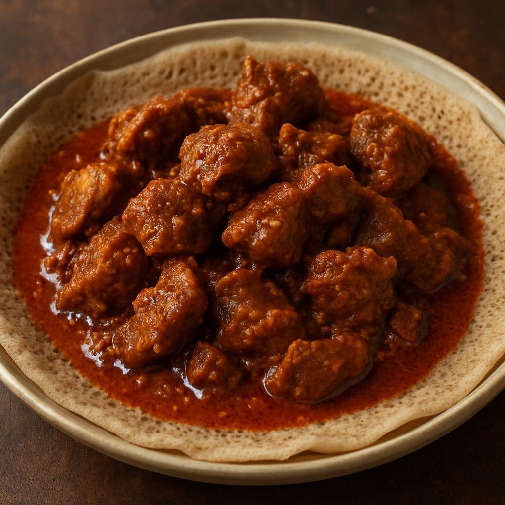 Entree: Ethiopia – Oromo – Chororsaa (Oromo-style spiced lamb stew braised with berbere and niter kibbeh) recipe