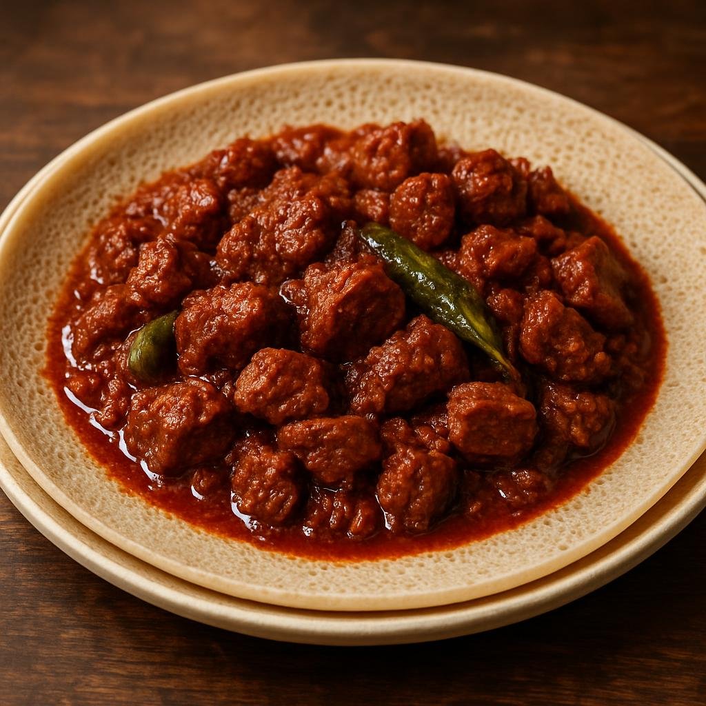Entree: Ethiopia – Oromo – Chuko (Oromo-style spicy braised beef simmered in berbere and niter kibbeh) recipe