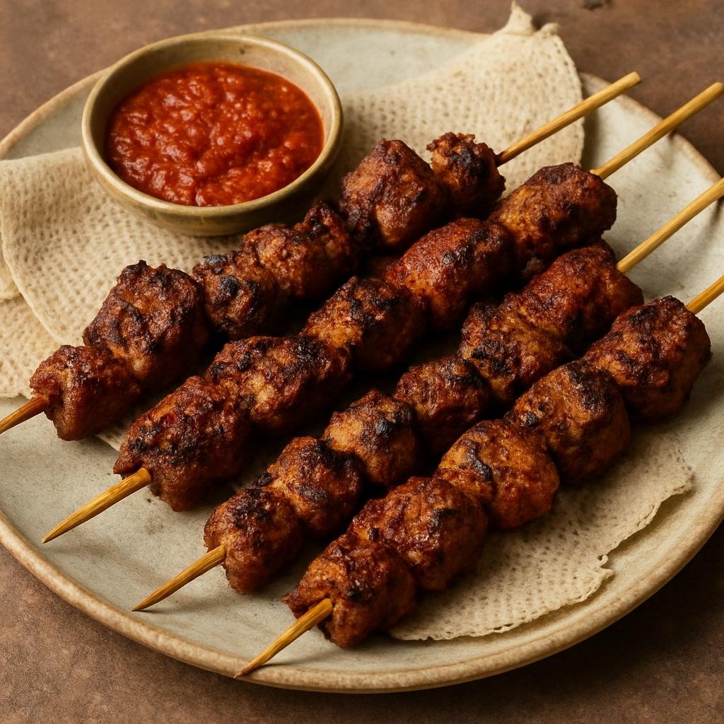 Entree: Ethiopia – Oromo – Fooni (Spiced grilled lamb skewers traditional to the Oromo region) recipe