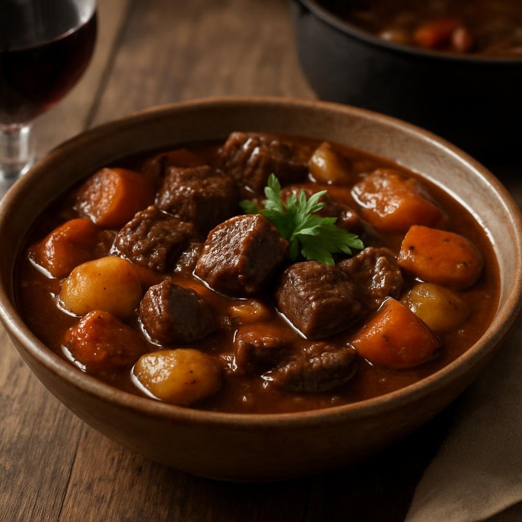 Entree: Argentina – Patagonia – Estofado de Ciervo (Braised venison stew with root vegetables and Malbec) recipe