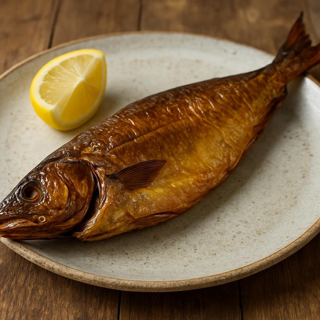 Entree: United Kingdom – Scotland Lowlands – Arbroath Smokie (Whole Atlantic haddock hot-smoked over oak to produce a salty, richly smoky fish) recipe