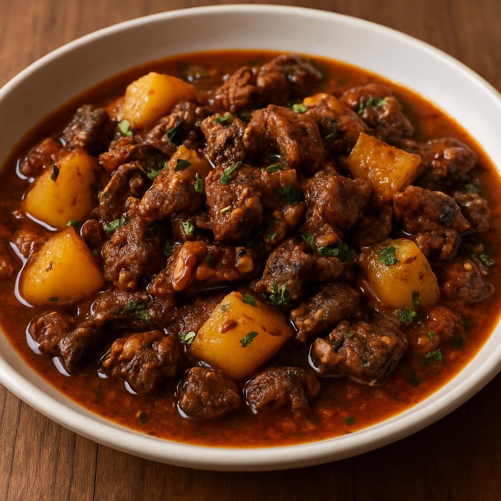 Entree: Colombia – Santander – Chanfaina (Hearty Santander stew of seasoned lamb offal and potatoes) recipe