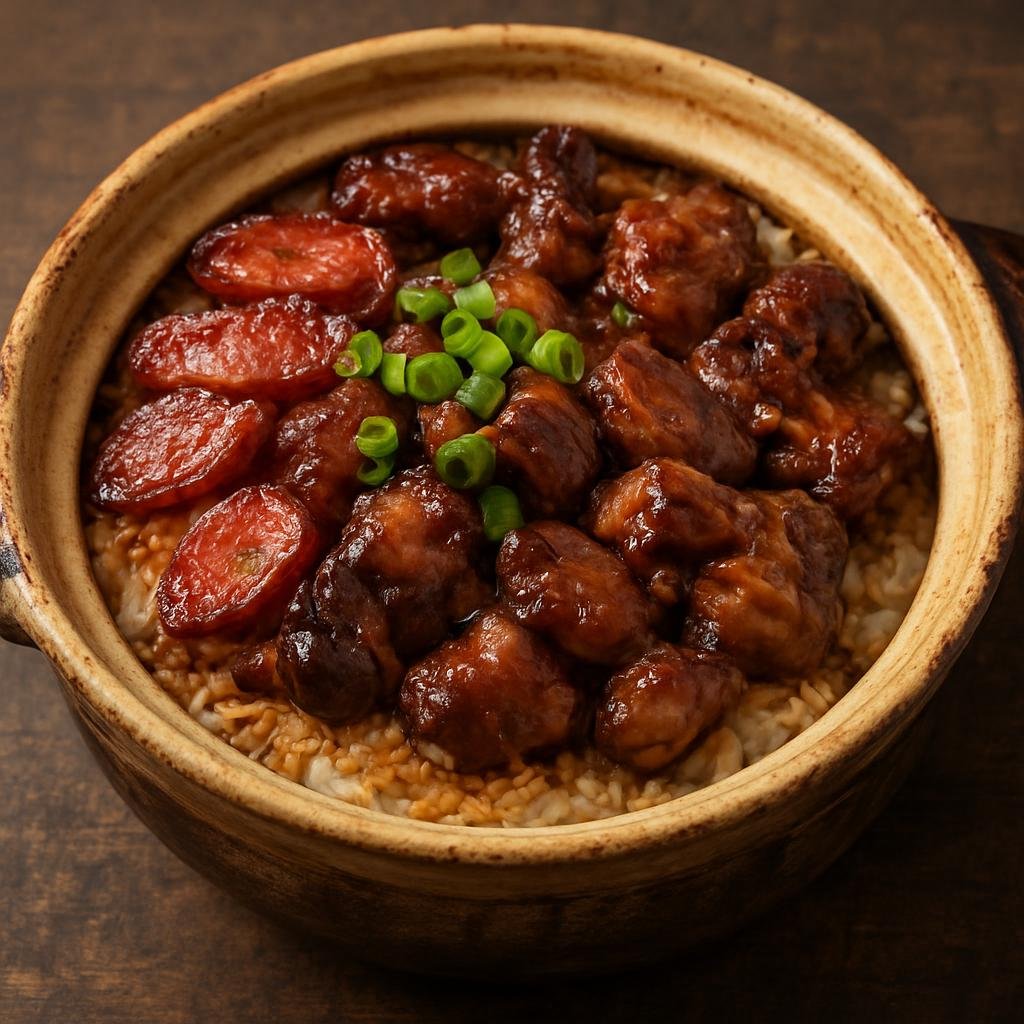 Entree: China – Hong Kong – 煲仔飯 ➤ bou zai faan (Rice cooked in a claypot with soy-seasoned meats and a crisp bottom crust) recipe