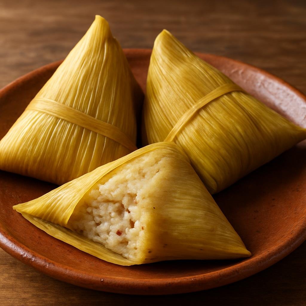 Entree: Mexico – Michoacan – Corundas (Triangular steamed masa dumplings wrapped in corn leaves, a traditional Michoacán savory tamal) recipe