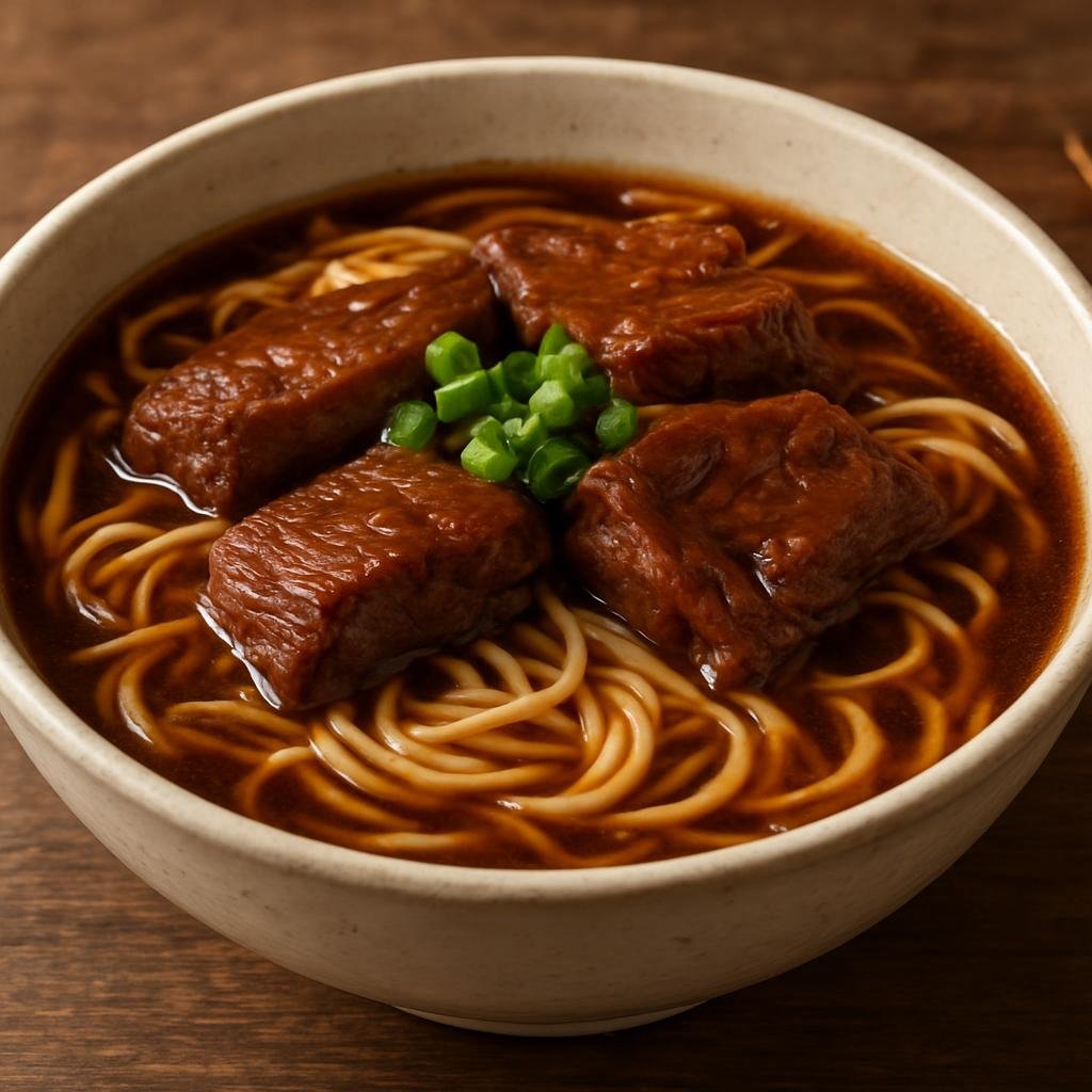 Entree: China – Hong Kong – 牛腩麵 ➤ Ngau naam min (Braised beef brisket with wheat noodles in a savory soy-spiced broth) recipe