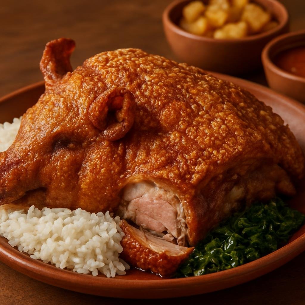 Entree: Brazil – Minas Gerais – Leitão à Pururuca (Crispy-skinned roast suckling pig with puffed crackling) recipe