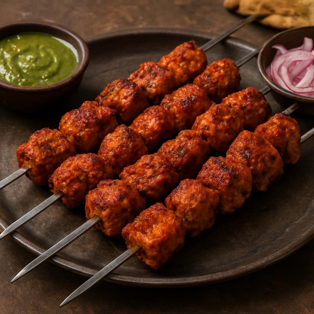 Entree: Pakistan – Sindh – سندھی تکہ ➤ Sindhi Tikka (Marinated spiced meat cubes grilled on skewers in the Sindhi regional style) recipe