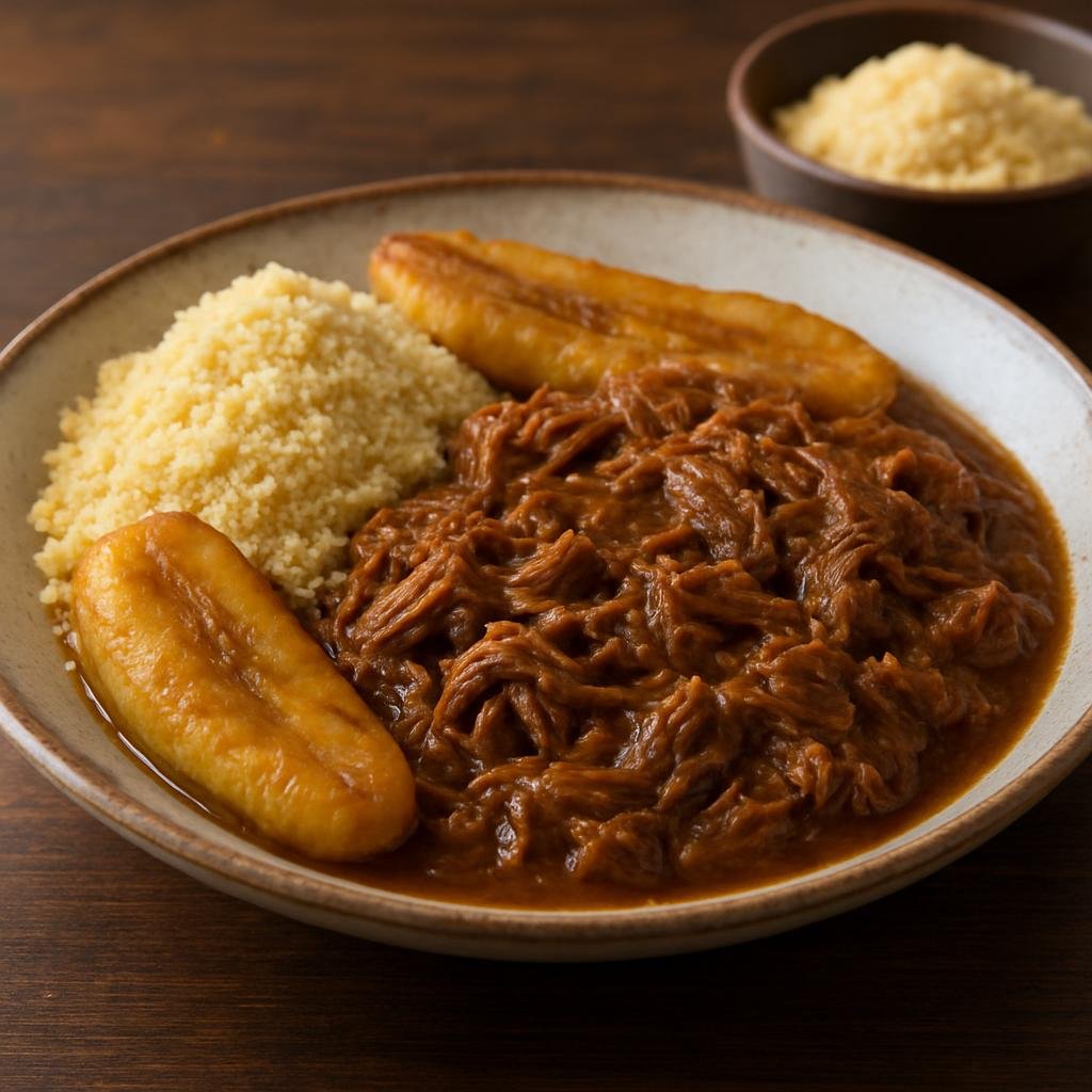 Entree: Brazil – Parana – Barreado (Slow-braised, shredded beef stew from Paraná traditionally served with cassava flour and banana) recipe