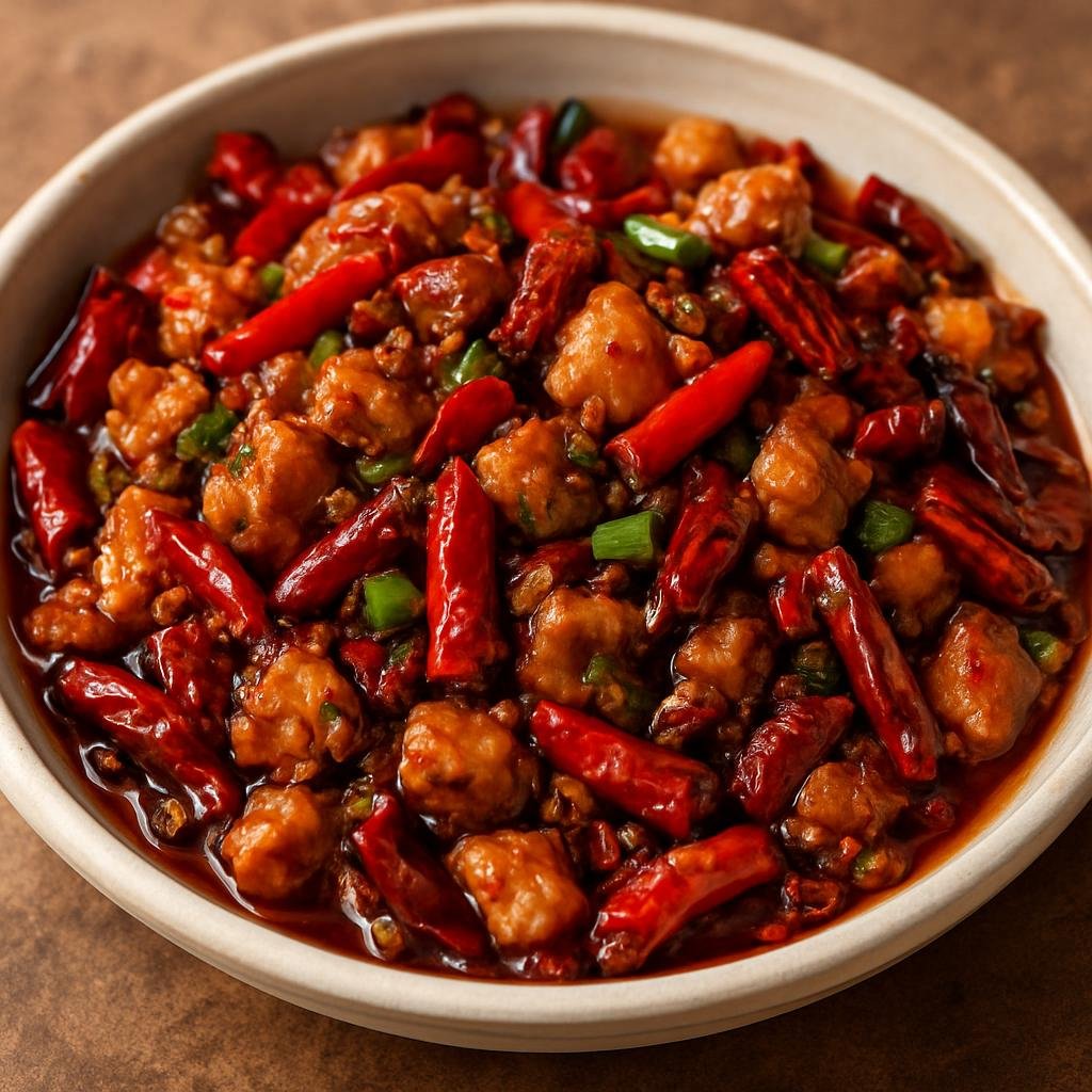 Entree: China – Hunan – 湖南辣子鸡 ➤ Húnán làzǐ jī (Stir-fried diced chicken with abundant dried and fresh chilies in a bold Hunan style) recipe