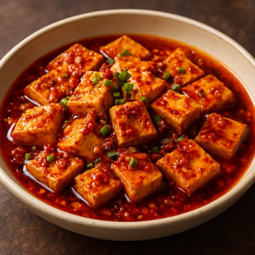 Entree: China – Hunan – 湖南辣豆腐 ➤ Húnán là dòufu (Spicy braised tofu in a fiery Hunan chili-garlic sauce with aromatics) recipe