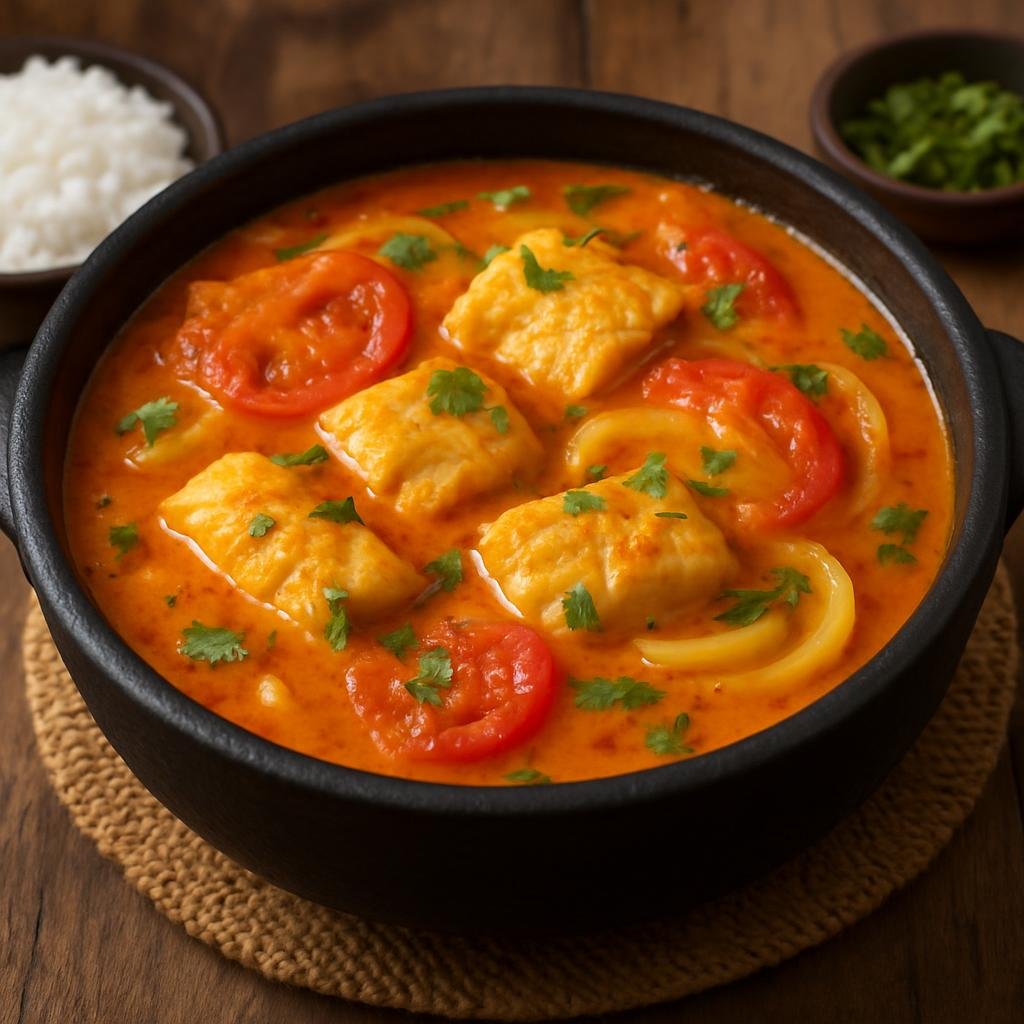 Entree: Brazil – Parana – Moqueca de Peixe (Brazilian fish stew in a coconut-tomato broth) recipe