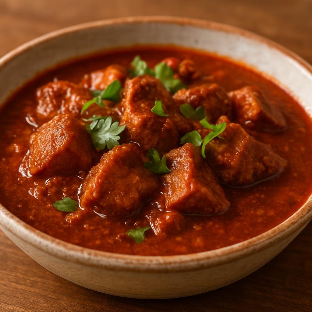 Entree: Mexico – Oaxaca – Coloradito (Pork simmered in a lightly spiced red Oaxacan mole-style sauce) recipe