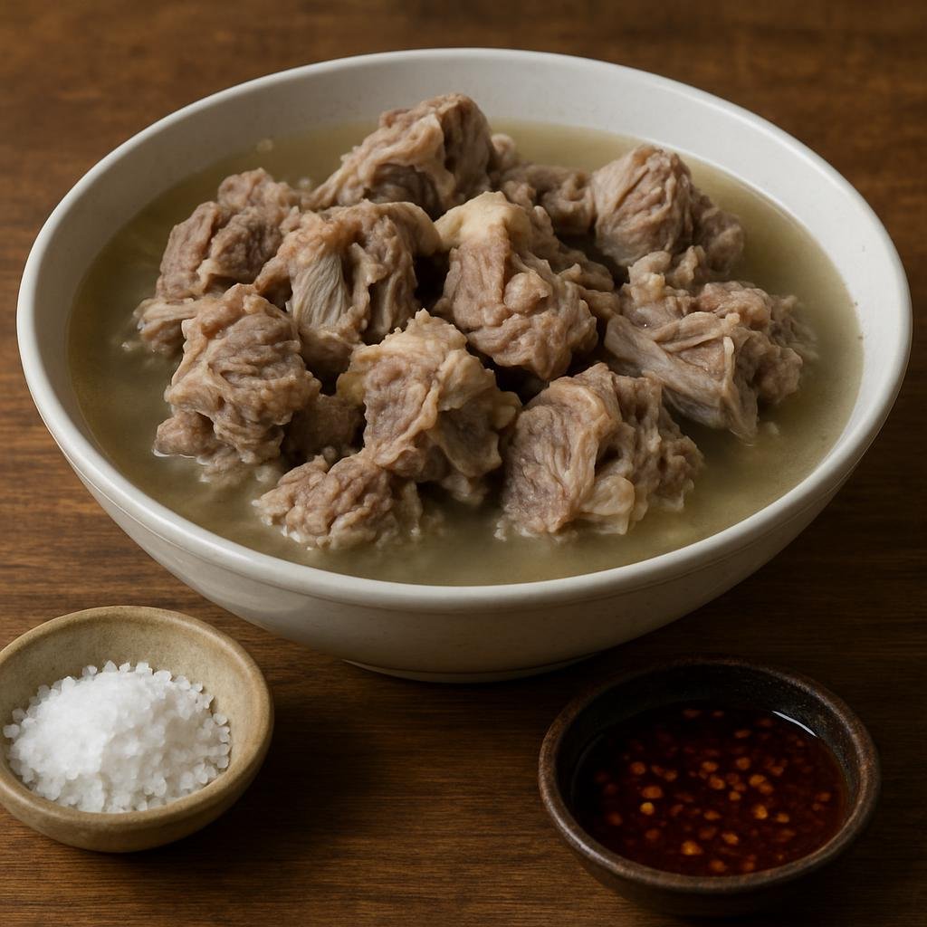 Entree: China – Inner Mongolia – 手抓羊肉 ➤ Shǒu zhuā yángròu (Tender mutton boiled in a simple broth and traditionally eaten by hand with salt and condiments) recipe