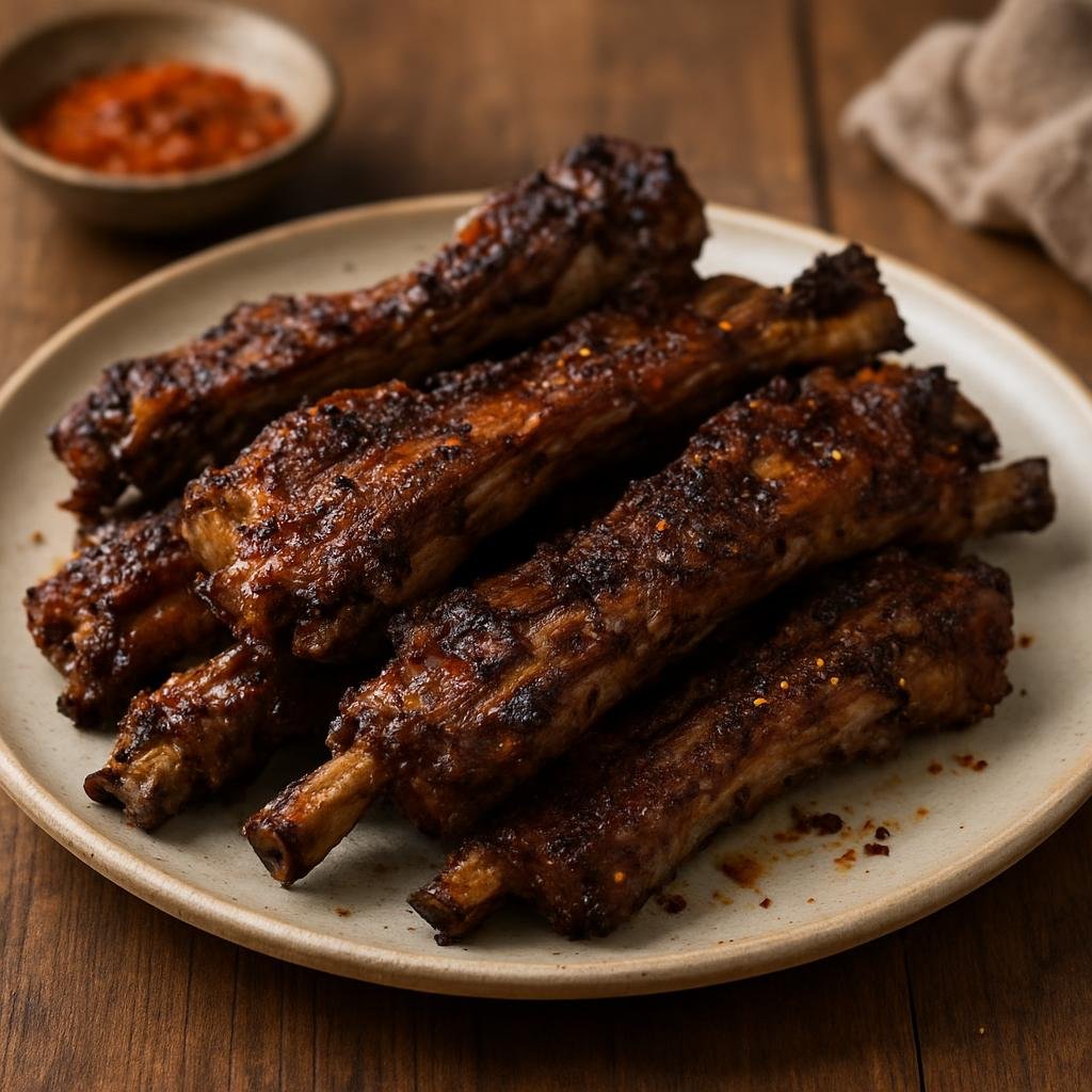 Entree: China – Inner Mongolia – 烤羊排 ➤ Kǎo yáng pái (Charred spiced lamb ribs grilled over open flame in an Inner Mongolian style) recipe