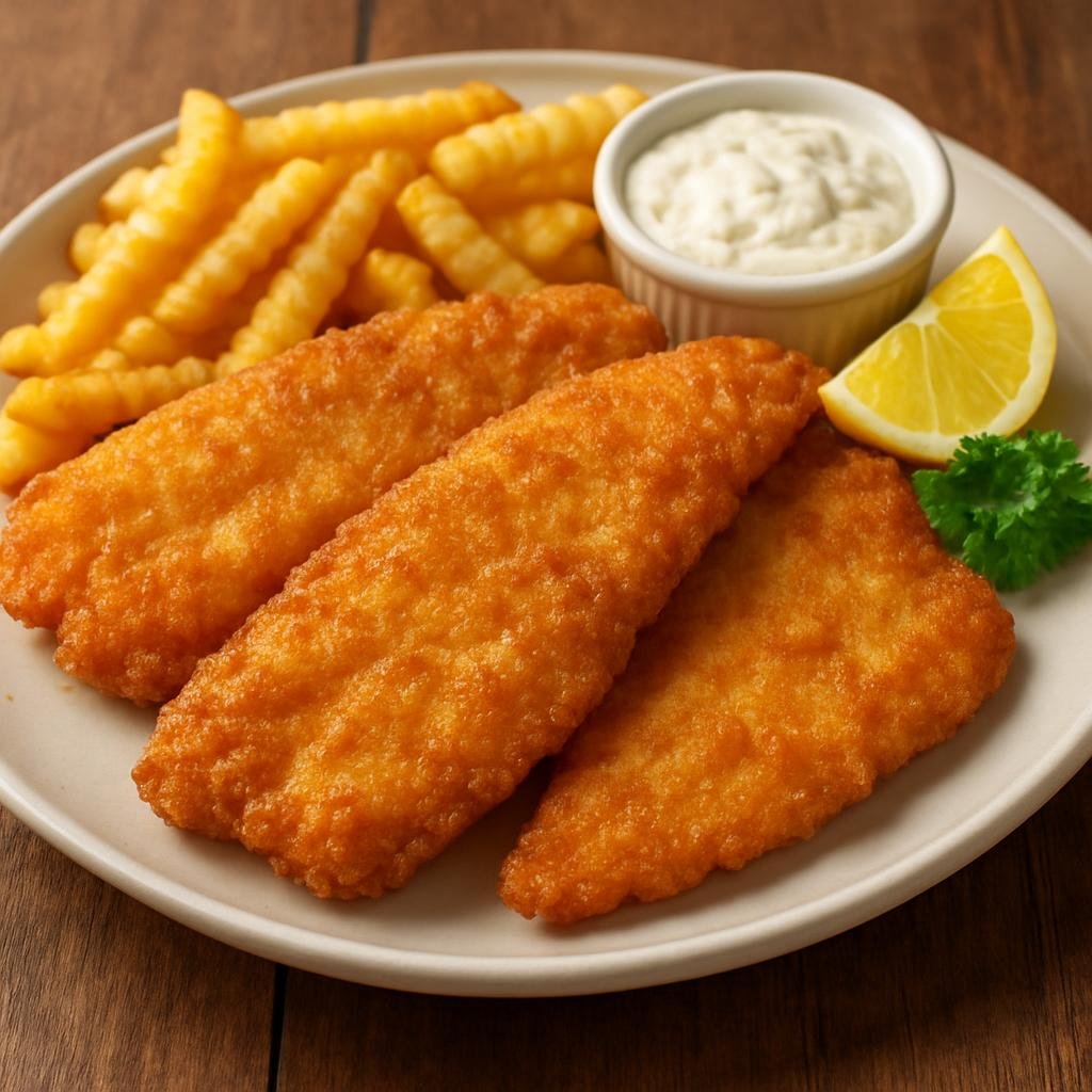 Entree: United States – Great Lakes – Lake Erie Perch Fry (Freshwater perch fillets breaded and fried until crisp) recipe