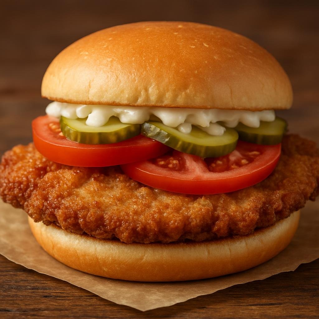 Entree: United States – Great Plains – Pork Tenderloin Sandwich (Breaded and fried thin pork cutlet served on a bun with classic Midwestern toppings) recipe