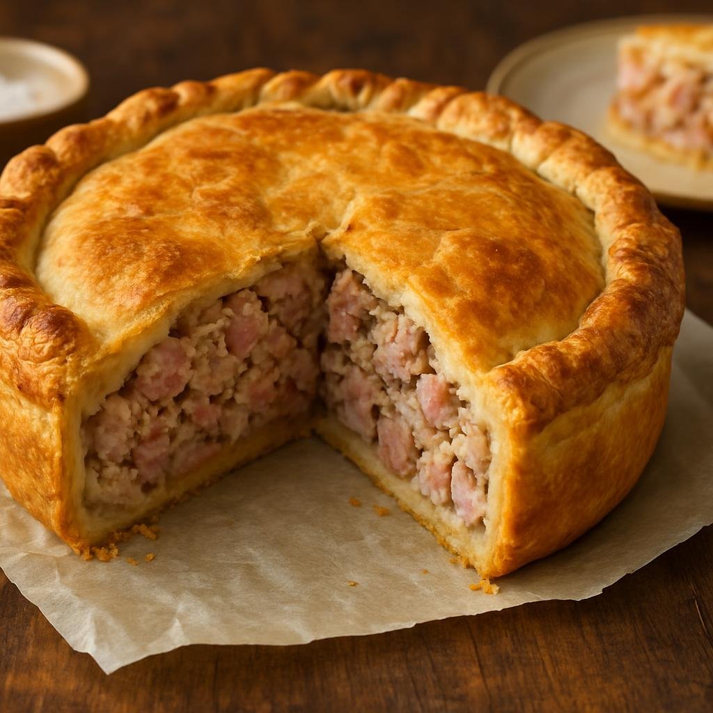Entree: France – Lorraine – Tourte Lorraine (Rustic savory Lorraine-style pork and bacon pie baked in a shortcrust pastry) recipe