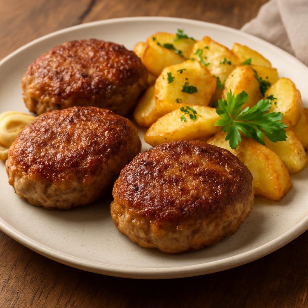Entree: Germany – Wurttemberg – Fleischküchle (Pan‑fried seasoned meat patties typical of Württemberg (Swabia) recipe