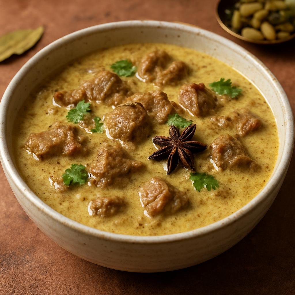 Entree: India – Kashmir – یخنی ➤ Yakhni (A fragrant Kashmiri meat stew simmered in yogurt and aromatic spices) recipe