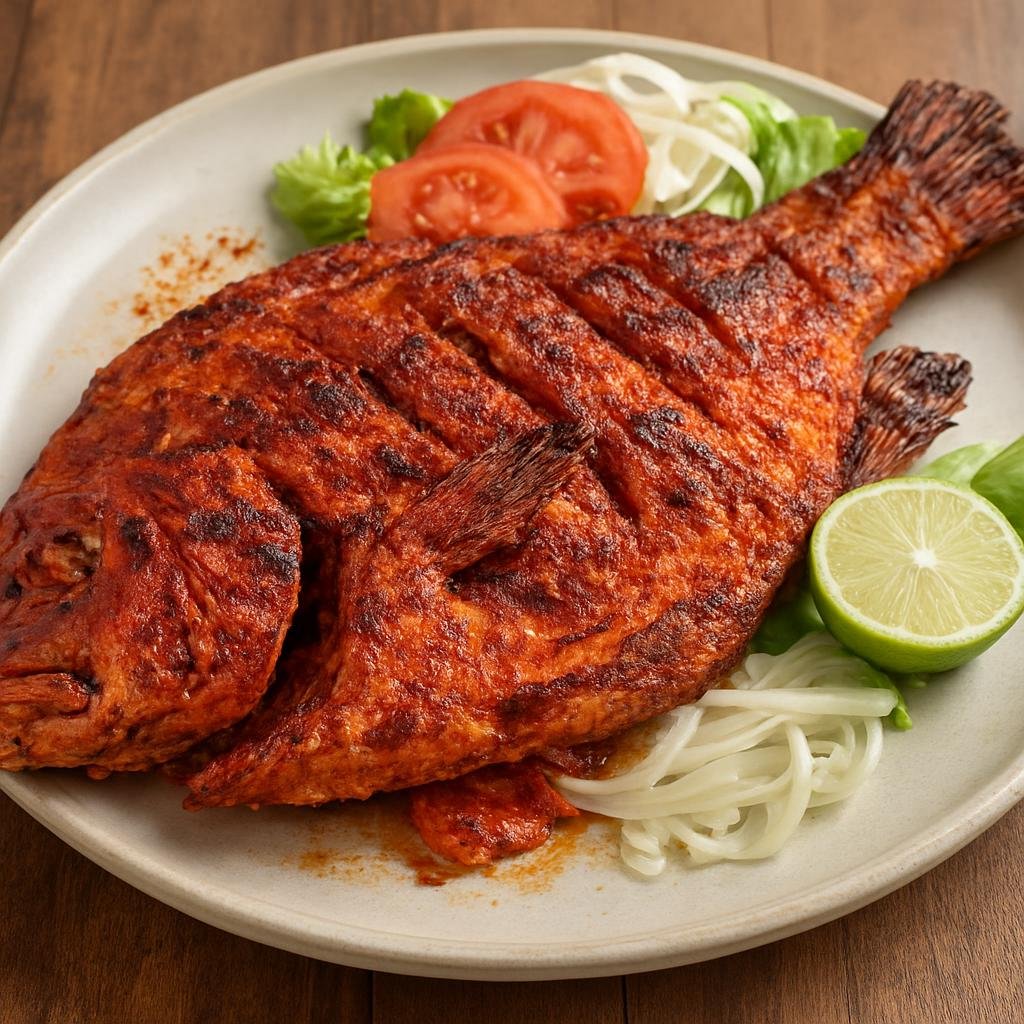 Entree: Mexico – Tamaulipas & Gulf North – Pescado a la Talla (Whole grilled fish split and coated with a spiced achiote and chili paste) recipe