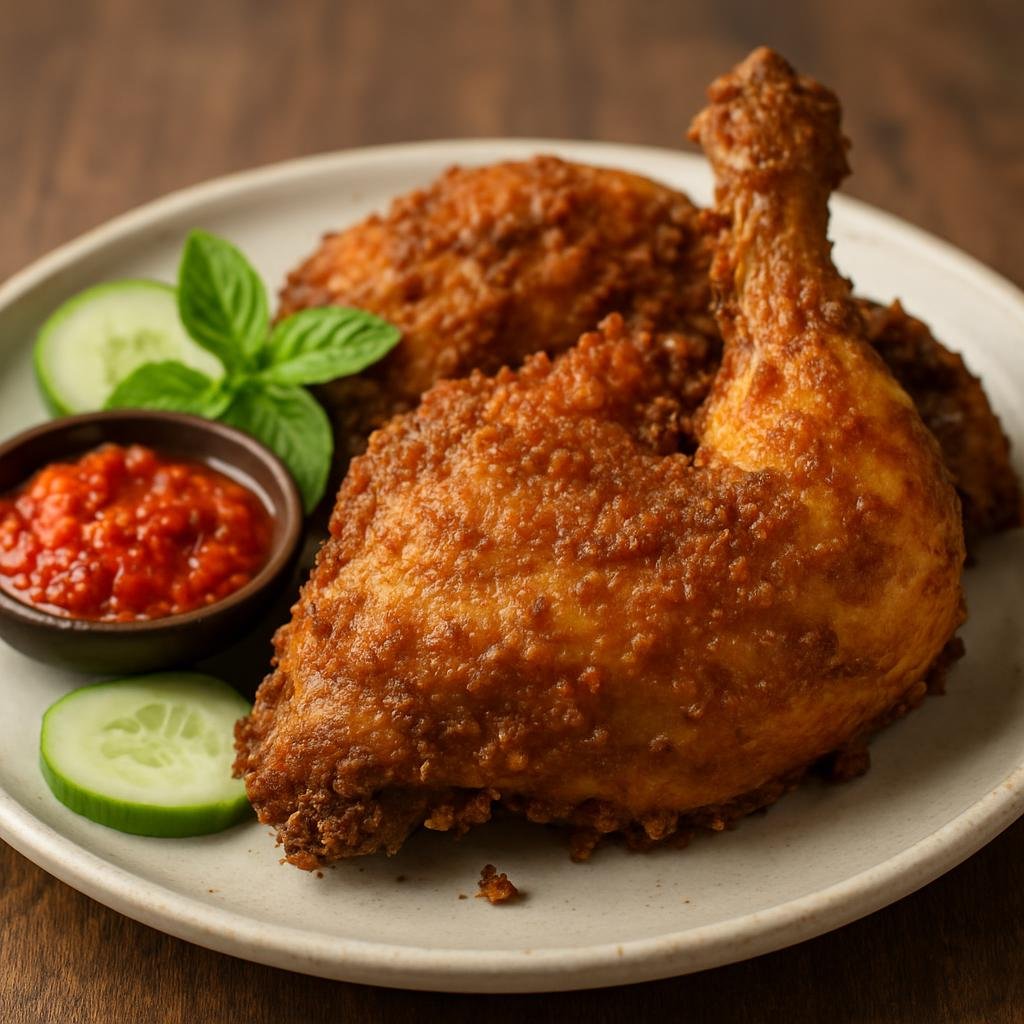 Entree: Indonesia – Sundanese West Java – Ayam Goreng (Crispy spiced Indonesian fried chicken typical of Sundanese West Java) recipe