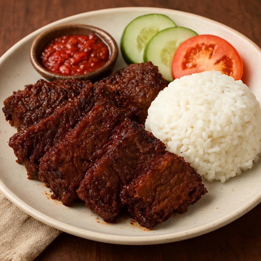 Entree: Indonesia – Sundanese West Java – Empal Gepuk (Sundanese pressed and caramelized sweet-spiced fried beef) recipe