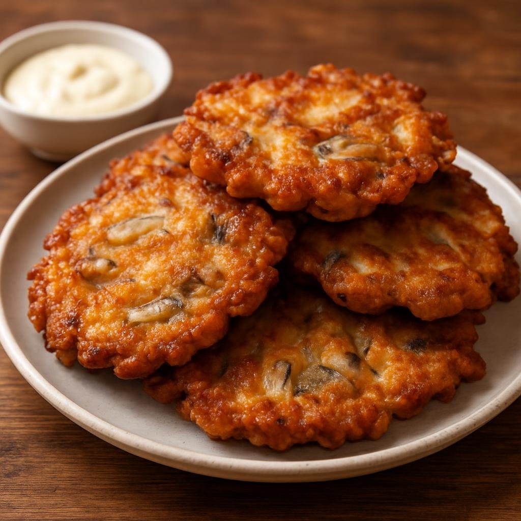 Entree: United States – Pacific Northwest – Razor Clam Fritters (Crispy pan-fried batter patties made with fresh razor clams) recipe