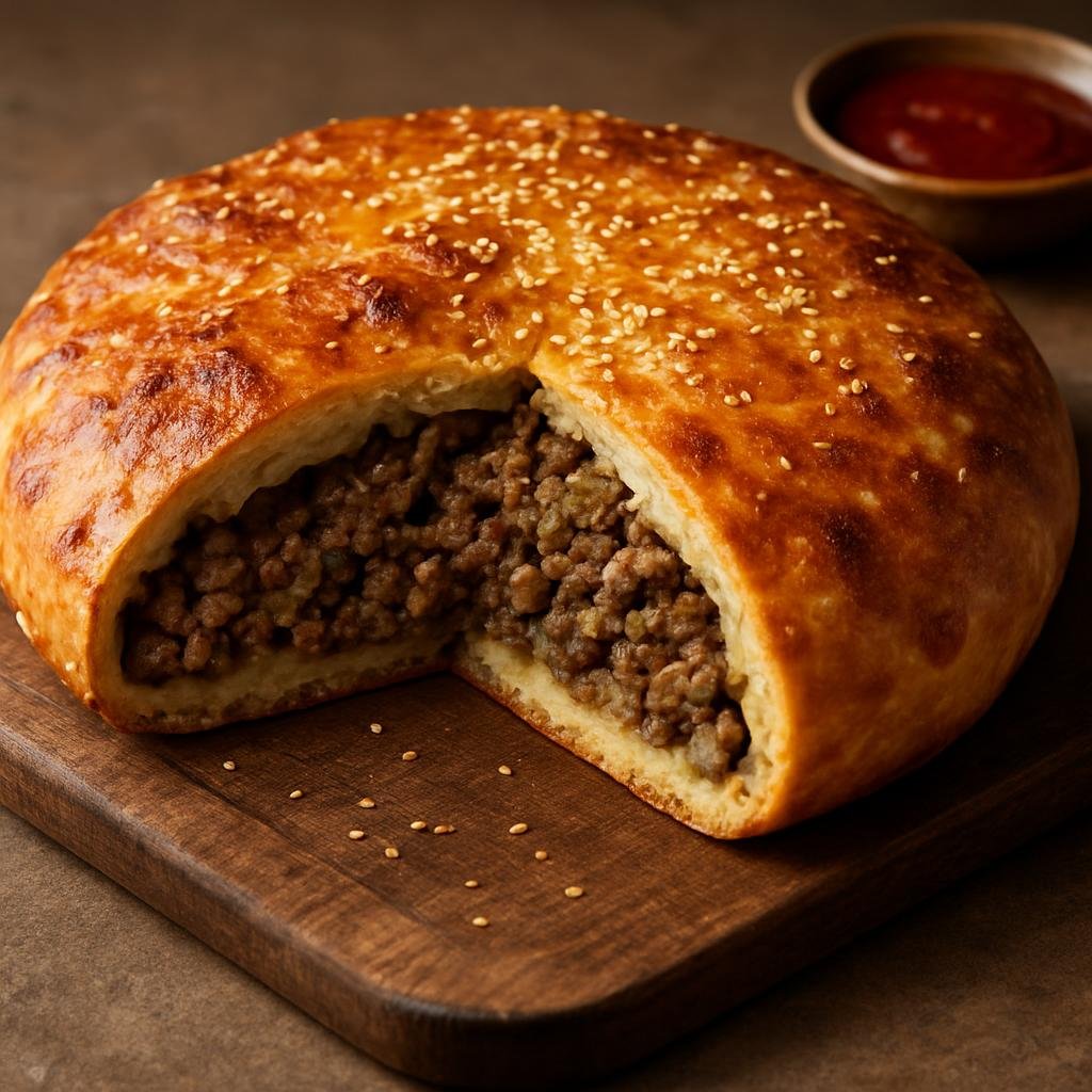 Entree: China – Xinjiang Uyghur – گۆش نان ➤ Gosh nan (Stuffed Uyghur meat flatbread baked in a tandoor-style oven.) recipe