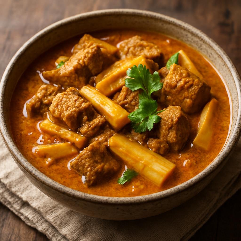 Entree: India – Northeast Hills – Chikhvi (Hearty Northeast Indian spiced pork and bamboo shoot stew.) recipe