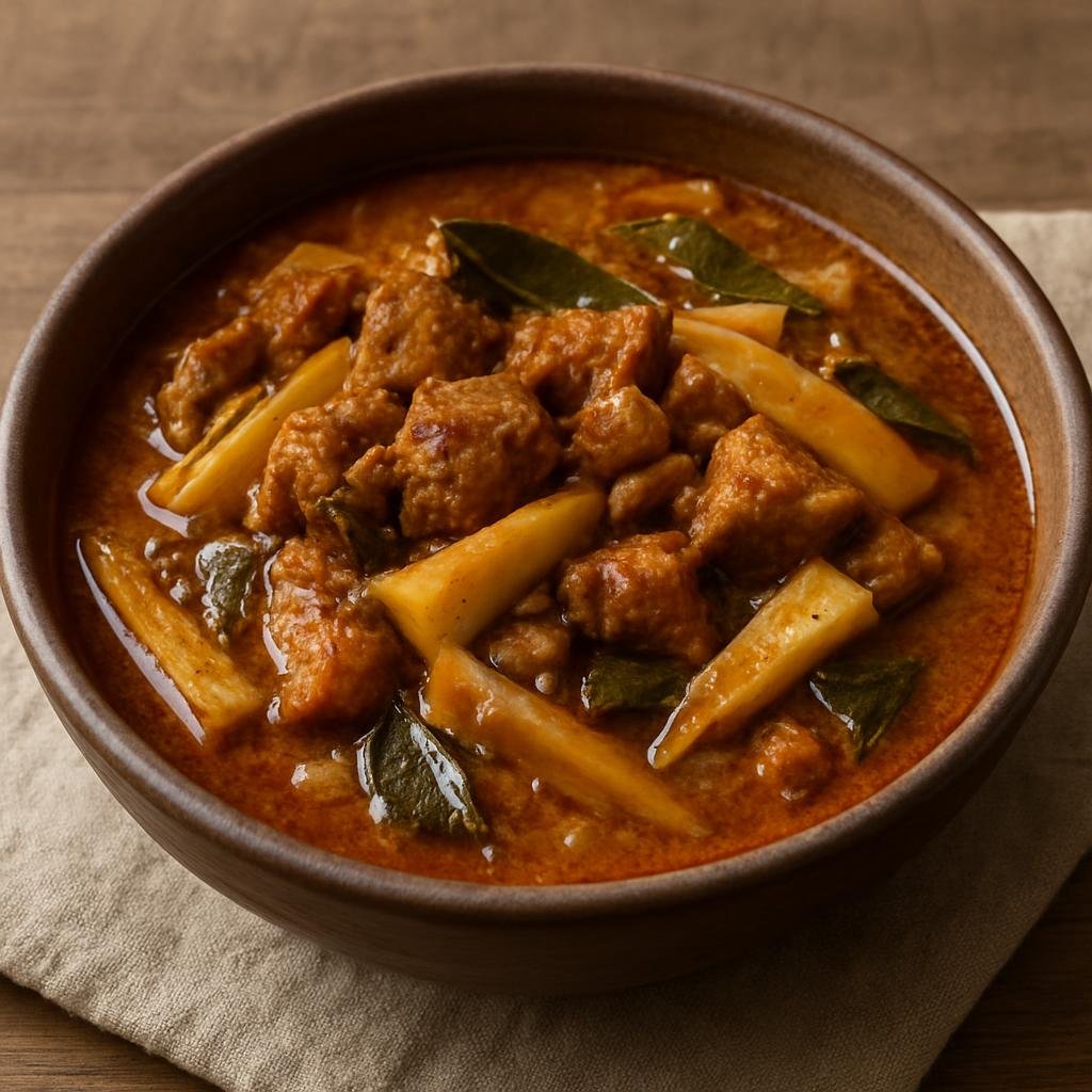 Entree: India – Northeast Hills – Ngatok (Hearty Northeast Indian pork and bamboo shoot stew flavored with fermented fish) recipe