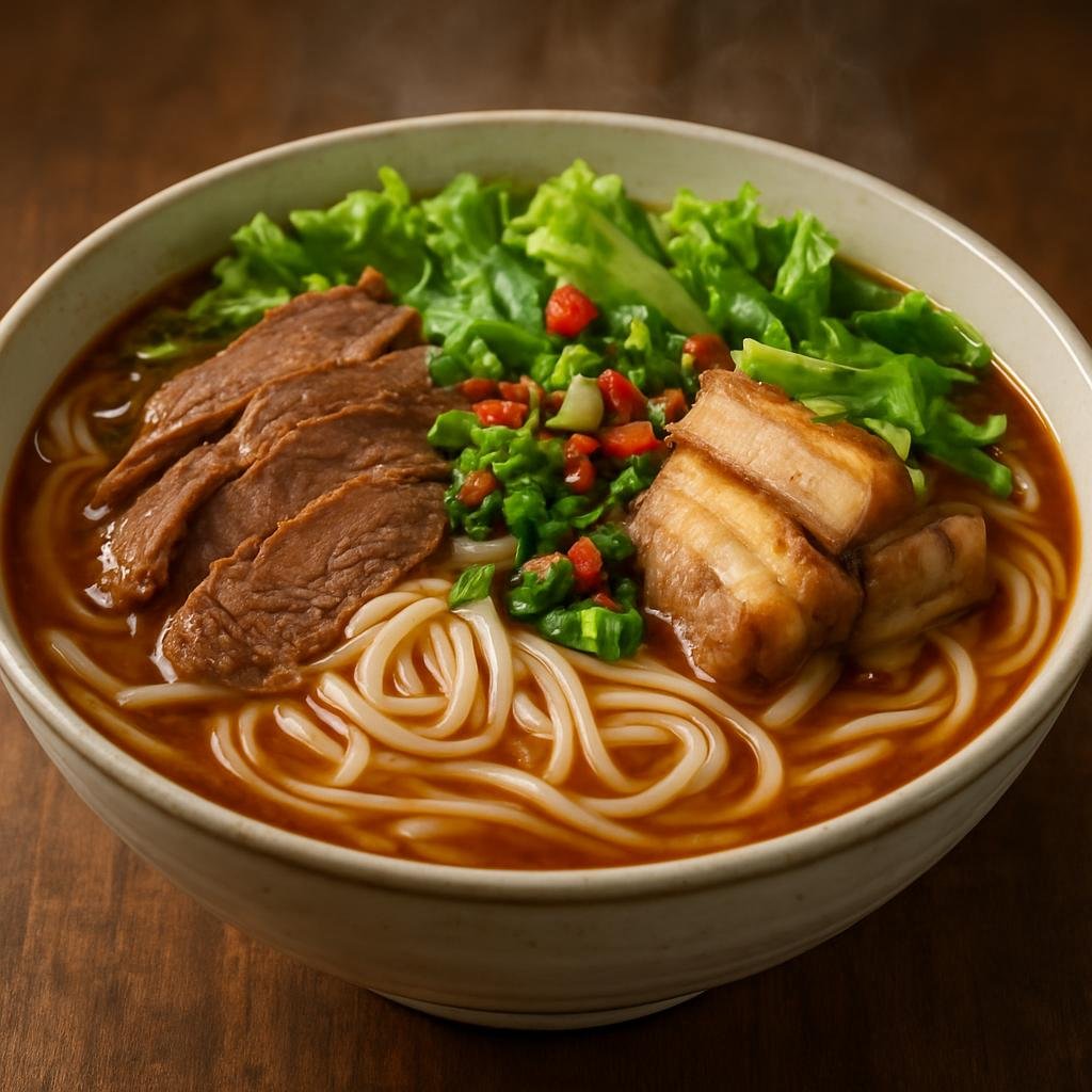 Entree: China – Yunnan – 云南米线 ➤ Yúnnán mǐxiàn (Yunnan-style rice noodle soup served with steaming broth and an assortment of fresh meats and vegetables) recipe
