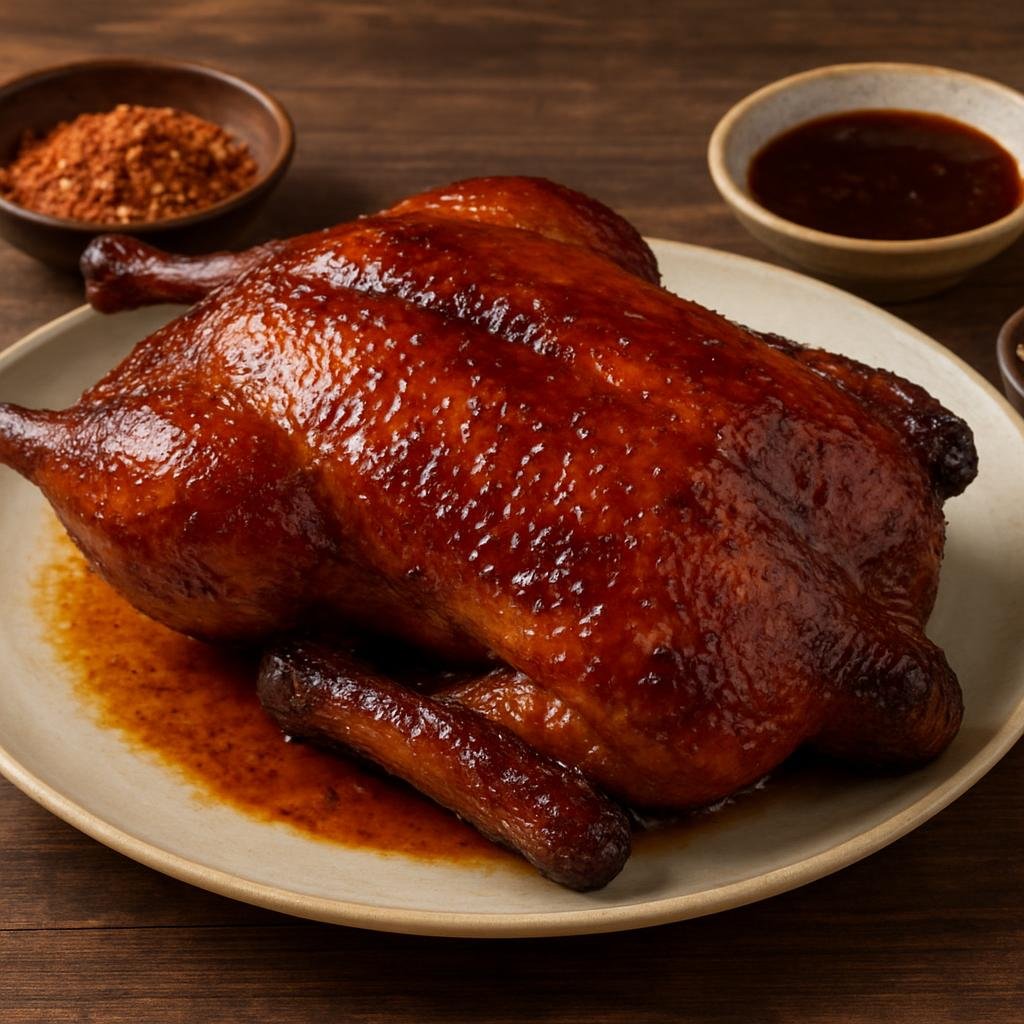 Entree: China – Yunnan – 宜良烤鸭 ➤ Yíliáng Kǎoyā (Crispy-skinned roast duck from Yiliang in Yunnan, seasoned with regional spices and finished with a sweet glaze) recipe