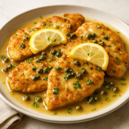 Entree: Italy – Chicken Piccata (Chicken in lemon-caper sauce) recipe