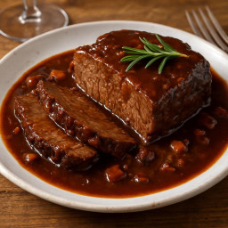 Entree: Italy – Piedmont – Brasato al Barolo (Braised beef in Barolo wine) recipe