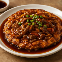 Entree: China – Guangdong – 牛肉芙蓉蛋 ➤ Niúròu fúróng dàn (Beef egg foo young (Chinese-style omelette with beef)) recipe