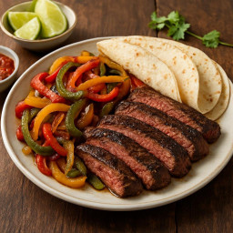 Entree: United States – Texas – Tex‑Mex Hanger Steak Fajitas recipe