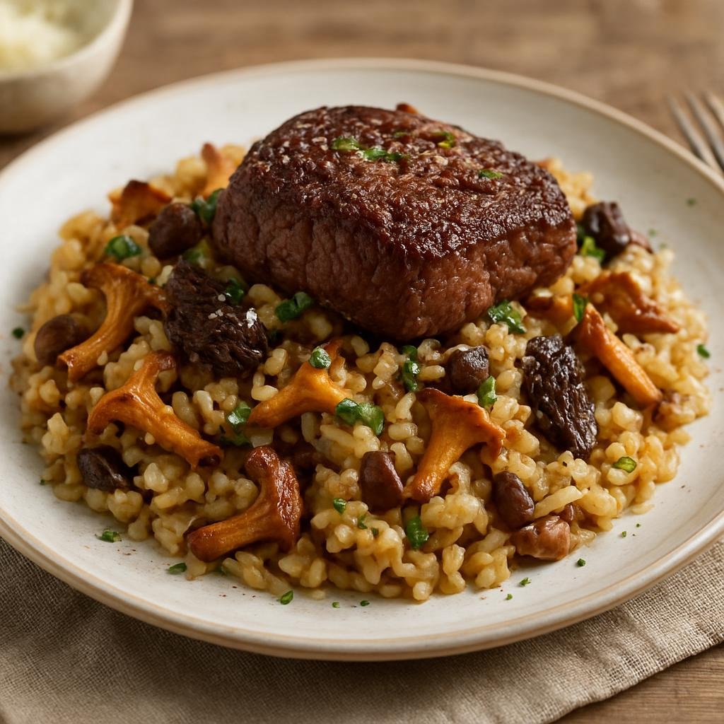 Entree: Canada – Alberta, Canadian Prairies – Wild Mushroom Risotto recipe