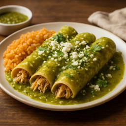 Entree: United States – Texas – Enchiladas Verdes de Pollo (Green Chicken Enchiladas) (Green chicken enchiladas) recipe
