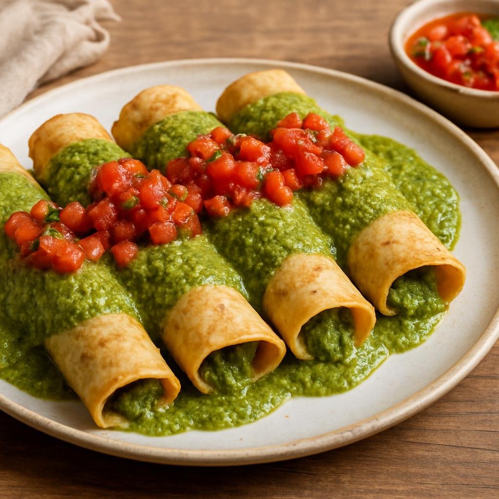 Appetizer: Mexico – Yucatan Peninsula, Mexico – Papadzules (Stuffed Corn Tortillas with Pumpkin Seed Sauce) recipe