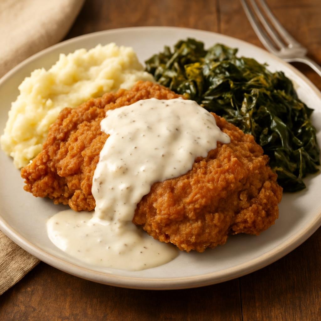 Entree: United States – Arkansas, Southern United States – Fried Chicken with White Gravy recipe