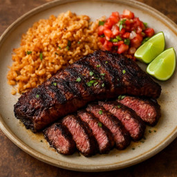 Entree: United States – Texas – Carne Asada Hanger Steak (Grilled marinated hanger steak in Tex‑Mex style) recipe