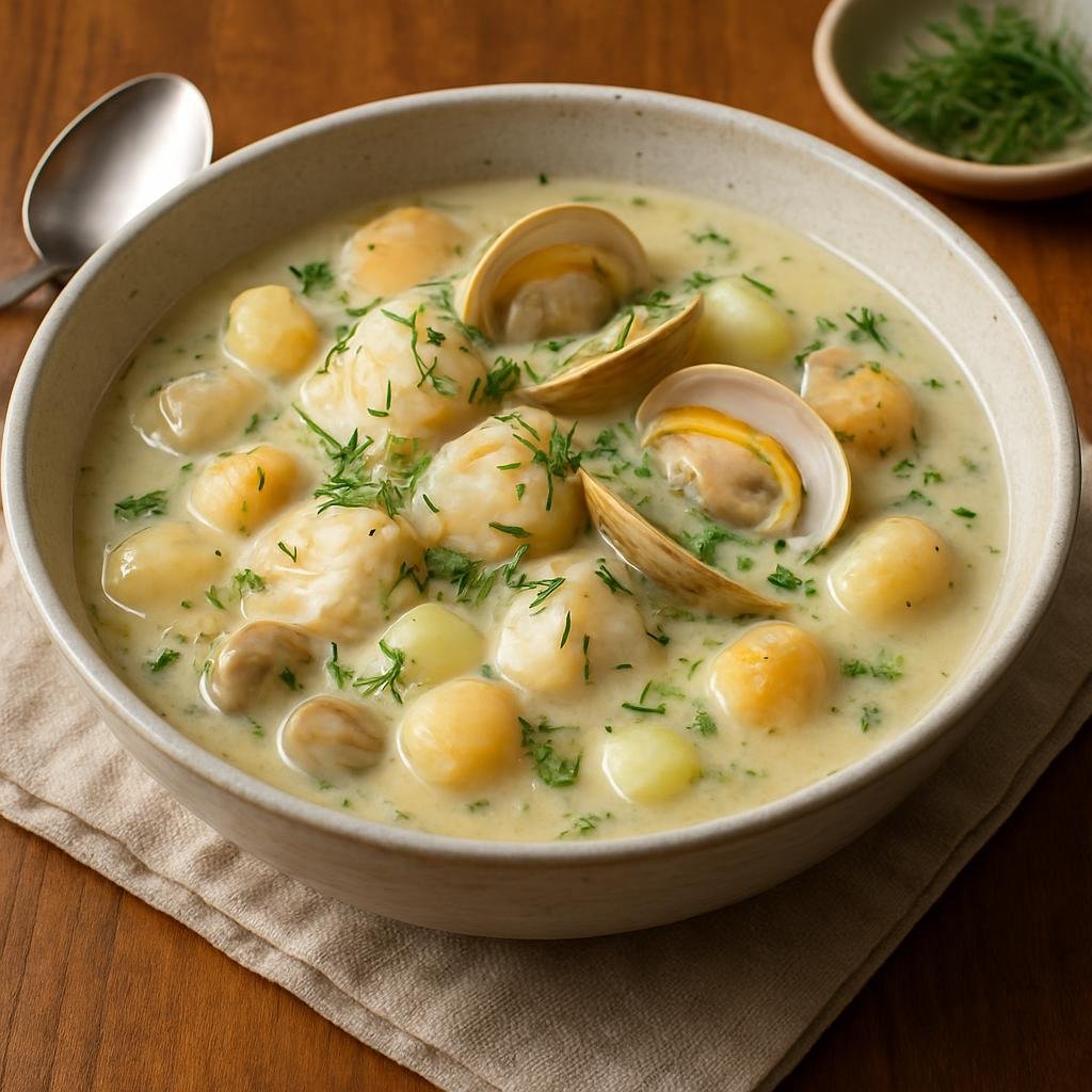 Entree: Canada – New Brunswick (Atlantic Canada) – New Brunswick Seafood Chowder recipe