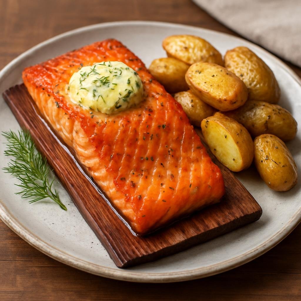 Entree: United States – Oregon / Pacific Northwest – Pacific Northwest Cedar Plank Salmon recipe