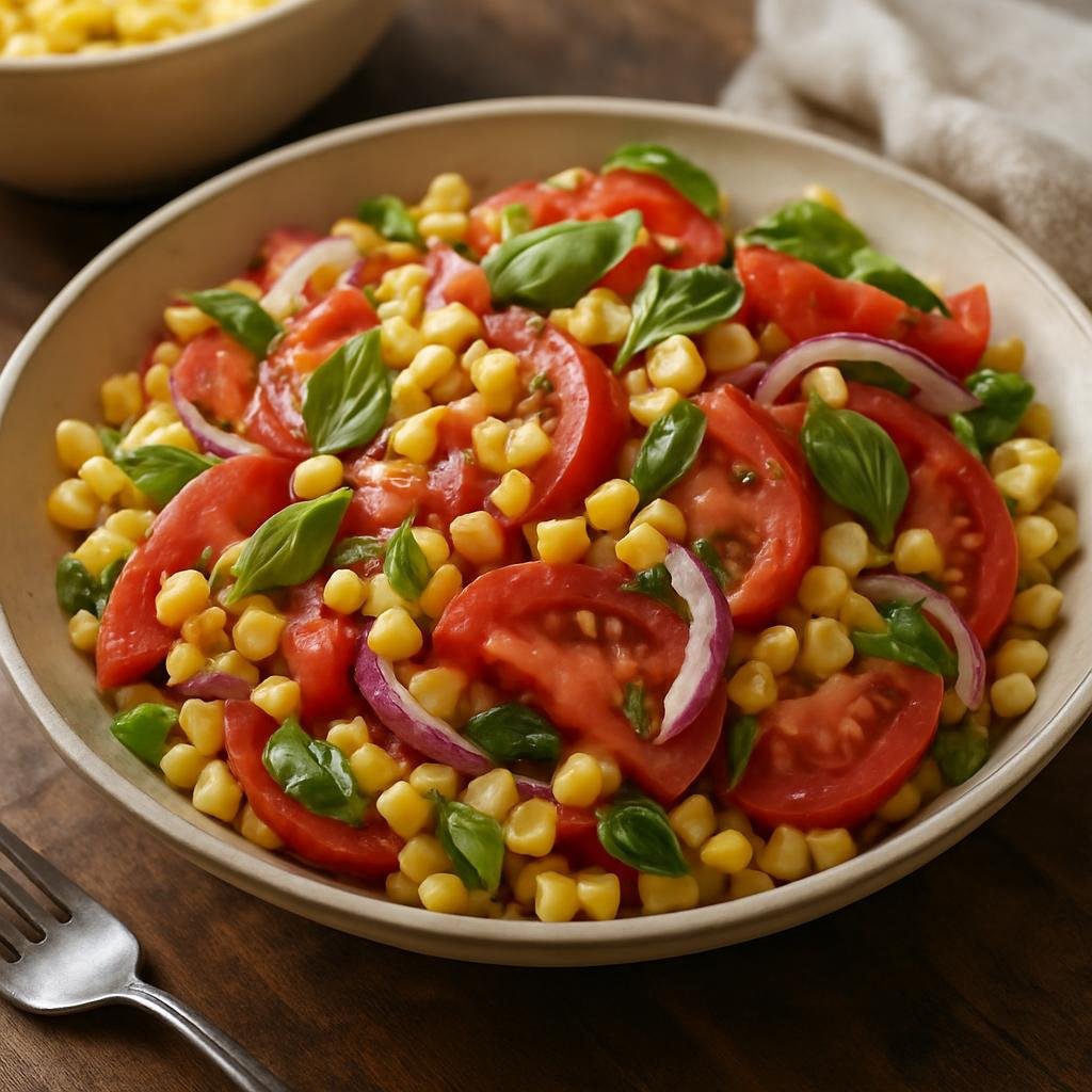 Salad: United States – Mid-Atlantic United States (Delaware) – Delaware Corn and Tomato Salad recipe