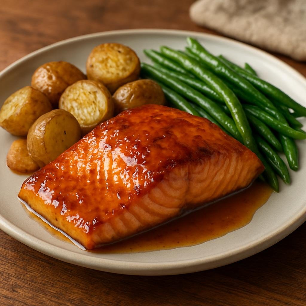 Entree: United States – Vermont, New England – Vermont Maple-Glazed Salmon recipe