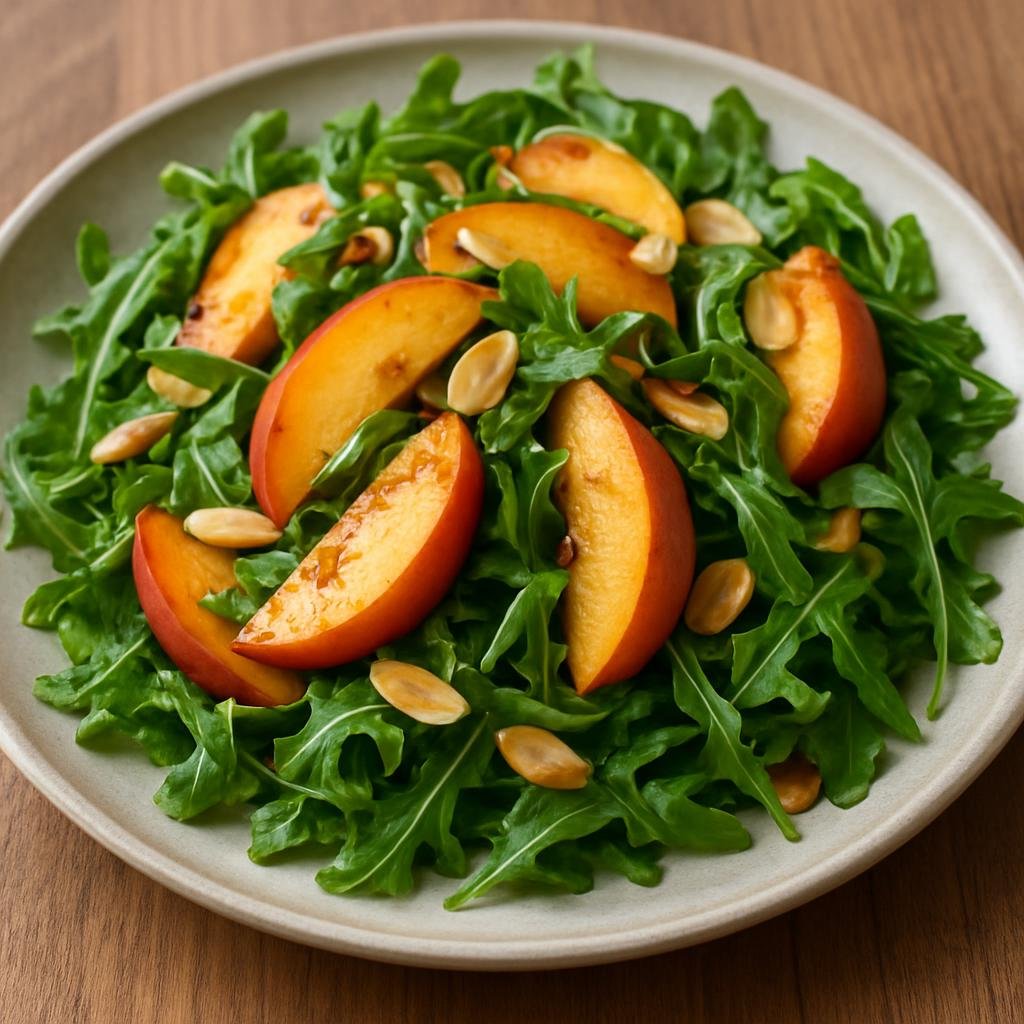 Salad: United States – Rocky Mountain United States (Colorado) – Colorado Peach and Arugula Salad recipe