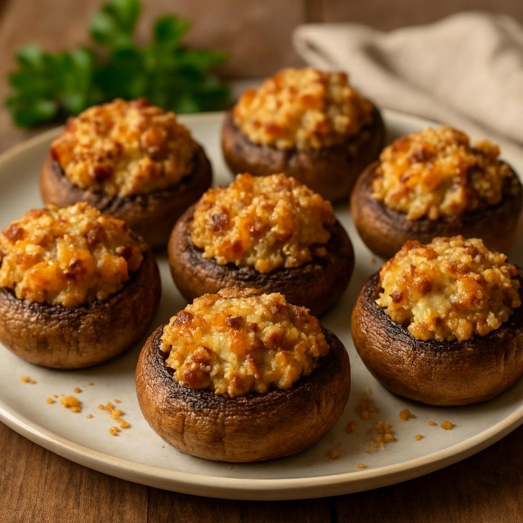 Appetizer: United States – New England (Connecticut) – Connecticut Stuffed Mushrooms recipe