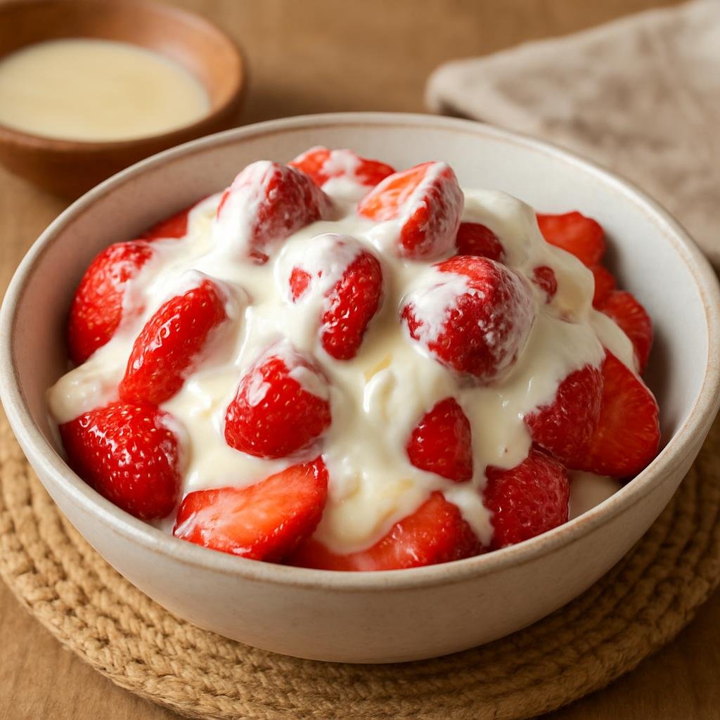 Dessert: Mexico – Bajio Mexico — Guanajuato – Fresas con Crema (Strawberries with Cream) recipe