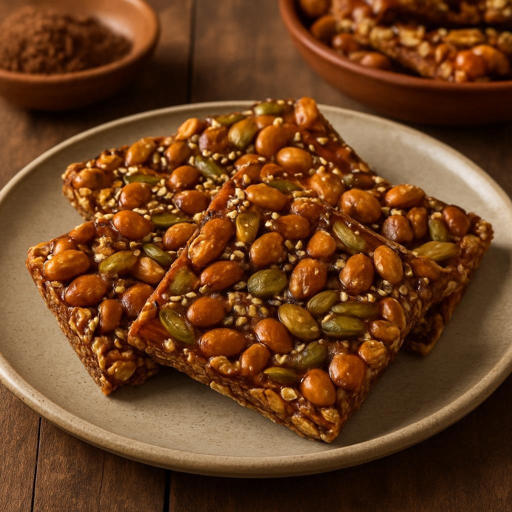 Dessert: Mexico – Hidalgo (Central Mexico) – Palanquetas de Cacahuate (Peanut and Seed Brittle) recipe